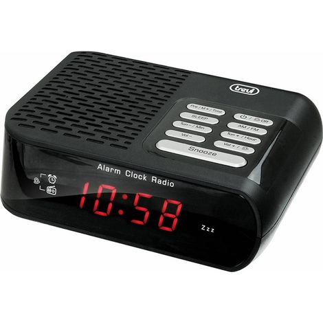 Trevi RC 827 D Uhr Schwarz - Radio (Uhr, Schwarz, 140 mm, 114 mm, 40 mm, 40 mm, 310 g)