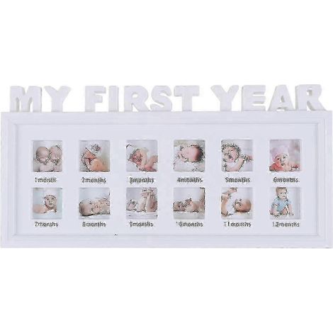 Cadre photo unique « Ma première année » (12 mois) pour bébé et nouveau-né - Photo mémorable (1/3)