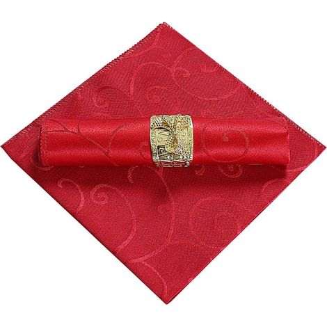 4-teiliges Stoffservietten-Set für Tischdekoration, Esszimmer, Restaurant, Hochzeit, Bankett, Rot B (1/5)