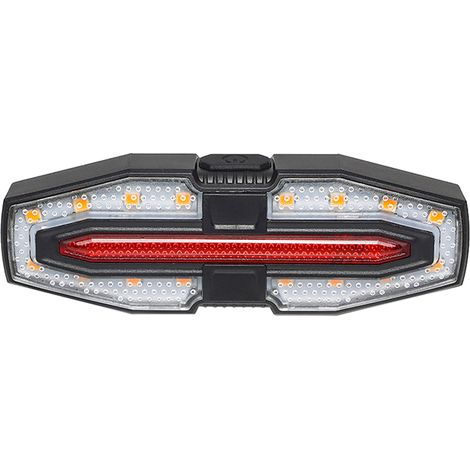 Luz trasera compacta para bicicleta, iluminación nocturna bicolor, resistente a la lluvia, recargable por USB, con control remoto e intermitentes.