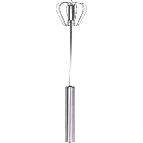 Batteur à œufs semi-automatique en acier inoxydable, petit fouet manuel pour cuisine (10 pouces)