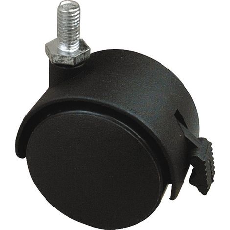 4PZ RUOTA GIREVOLE PER MOBILI CUFFIA NYLON+FRENO mm. 50-perno M8x15