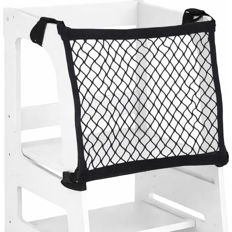 Filet Sécurité Tour D'apprentissage Tout-Petit, Filet Mailles Denses 4 Côtés Protection Tour Apprentissage Tabouret avec Sangles Réglables Enfants Maison Cuisine Accessoire Sécurité (Noir) (1/5)