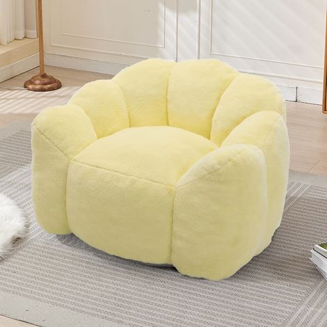 Poltrona compatta a fiore in velluto giallo DESVIAE (1/5)