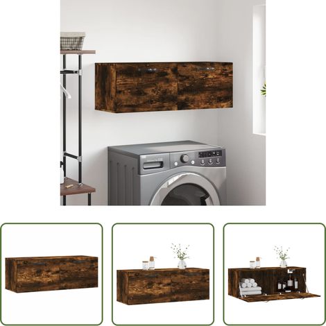 Wandregal Holz - Wandschrank Räuchereiche 100x36,5x35 cm Holzwerkstoff (1/5)
