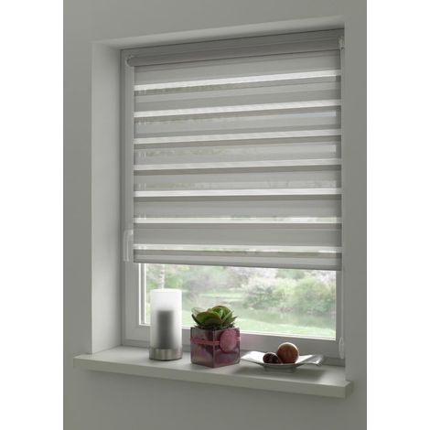 Doppelrollo Easy Fix grau 90x220 cm (1/3)