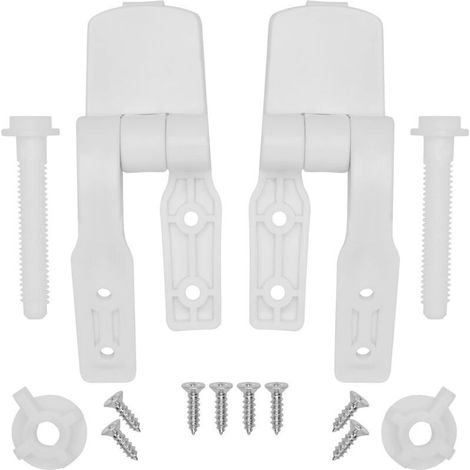 Charnière de rechange pour abattant WC en plastique blanc robuste - Solution de remplacement facile