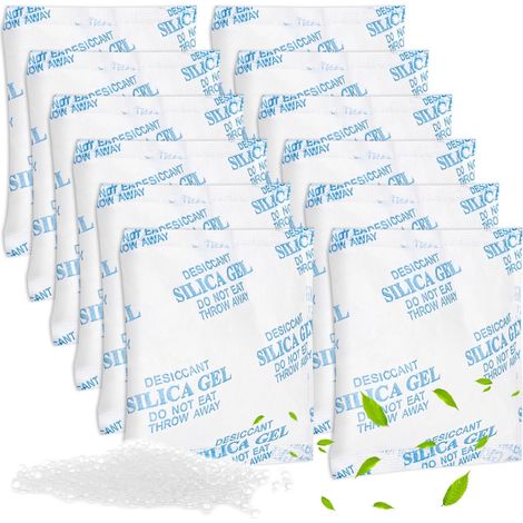 12 PièCes Sachet DéShydratant, Sachet Deshumidificateur, Non-Tissé Sachet Anti Humidité Gel De Silice, pour Distributeur Automatique de Nourriture pour Chat, Nourriture des Chats Et des Chiens (1/5)