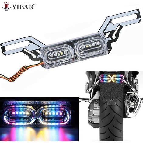Feu stop stroboscopique à LED multicolore RGB pour moto, éclairage de plaque d'immatriculation, avertissement de police, 12 V (1/5)