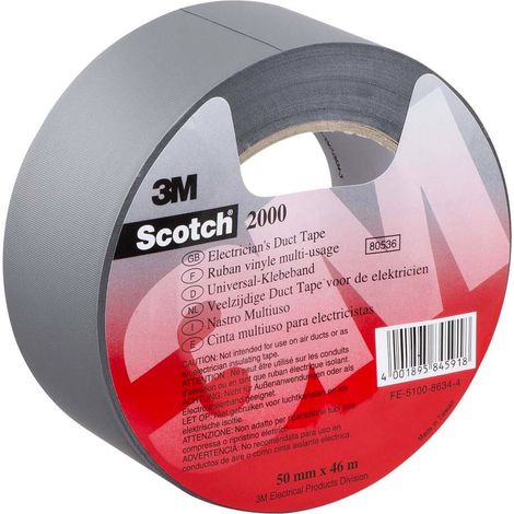 Ruban adhésif SCOTCH 2000, 46m x 50mm, PVC, Gris ( Prix pour 1 )