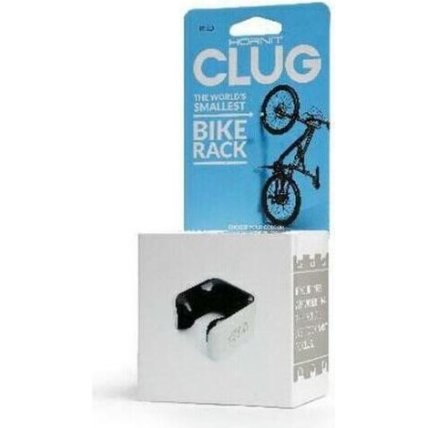 Soporte de pared en forma de L blanco y negro para bicicleta de montaña Hornit Clug MTB - colgador en forma de L blanco y negro para bicicletas de montaña