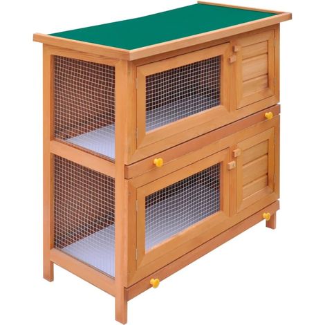 Gabbia da esterno per piccoli animali 4 ante 90 x 45 x 89 cm legno 020000621
