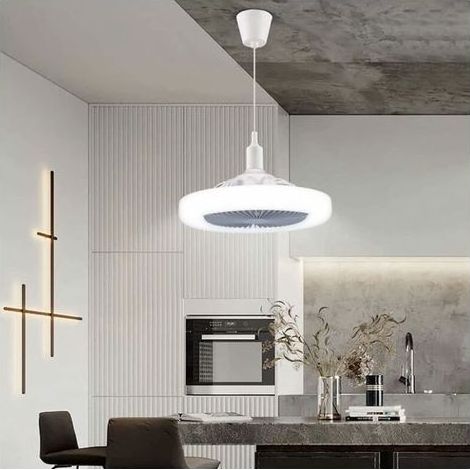 TAISHENGDA – 30-W-Deckenventilator (leise) – 6000-K-LED-Licht – 3 Geschwindigkeitsstufen – Transparente ABS-Flügel – Schnelle E27-Montage (1/5)