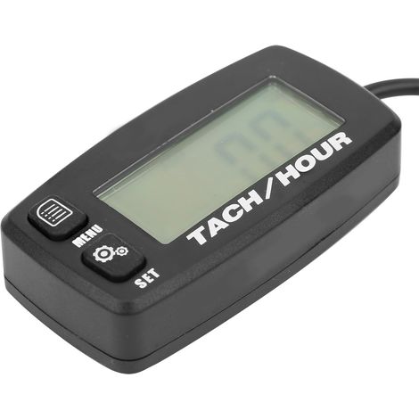 Compteur horaire inductif rétroéclairé LCD réinitialisable pour moteurs 2/4 temps, tachymètre avec indicateur de tours. (1/5)
