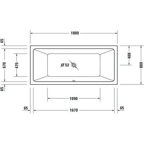 Duravit No.1 Einbau-Whirlwanne, rechteckig, 1800x800mm, Jet (1/5)