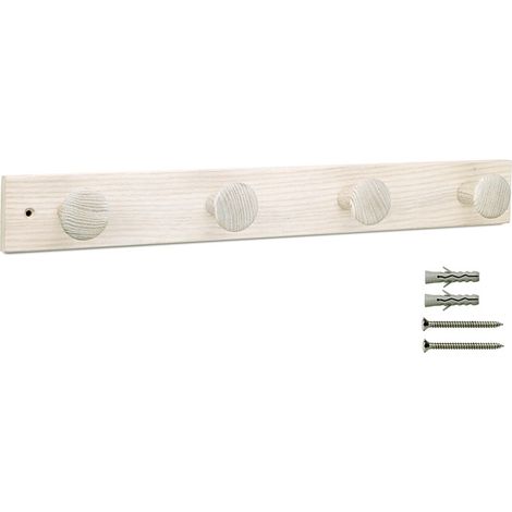 INOFIX Appendiabiti 4 Ganci Legno Bianco