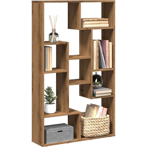 Vidaxl – Bibliothèque chêne artisanal 72x20x120,5 cm – 9 compartiments – Bois d'ingénierie résistant à l'humidité – Rangement flexible