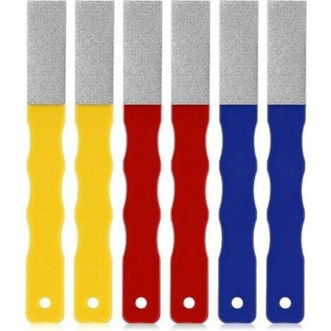 Mennitr Set mit 6 farbigen Diamant-Messerschärfern, Diamantpaddel, Messerschärfwerkzeug, flache Handfeile, Jagdmesserschärfer, Outdoor-Messerschärfer