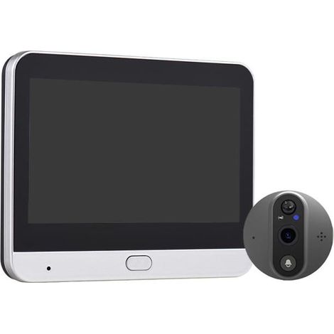 Sonnette vidéo intelligente WiFi 1080p pour porte d'appartement avec judas intégré : SY-37 Argent (1/5)