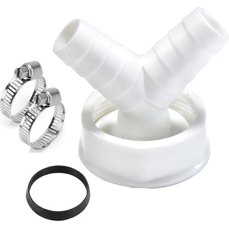 Kit adaptateur en Y et collier de serrage pour tuyau de vidange de 1-1/2 pouce — adaptateur pour éviers de lave-linge (1/5)