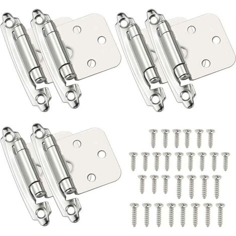 Charnières 6 Pcs Charniere Porte Charnière à Fermeture Automatique Matériau en Acier Laminé à Froid Paumelle Ressort avec Amortisseur pour Porte Placard Armoire à Chaussures Bibliothèque Cave à Vin (1/4)