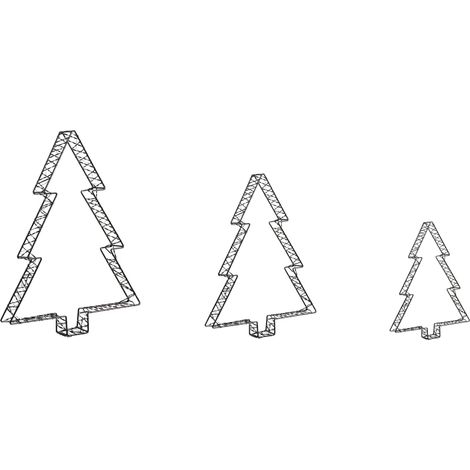 Accessorio decorativo natalizio LED 3 alberi di Natale Luci LED Illuminazione Metallo Nero Lofsen