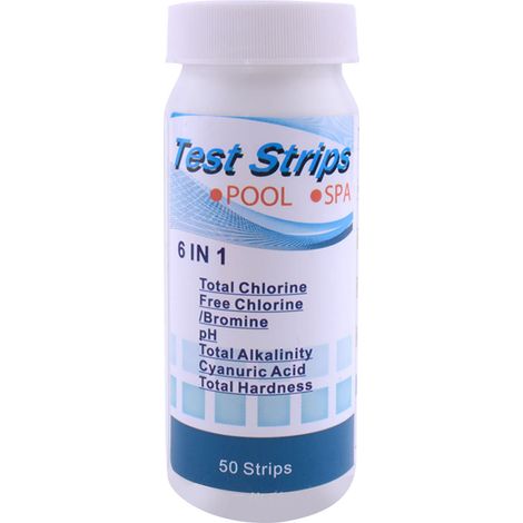 Bandelette Test 6 en 1 pour Piscine et Aquarium - Mesure pH et Dureté de l'Eau (1/5)
