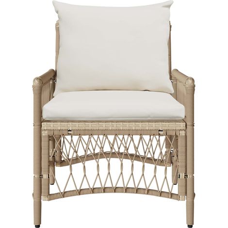 Maison Exclusive - Gartenstuhl mit Kissen Beige 73 x 61 x 77 cm P