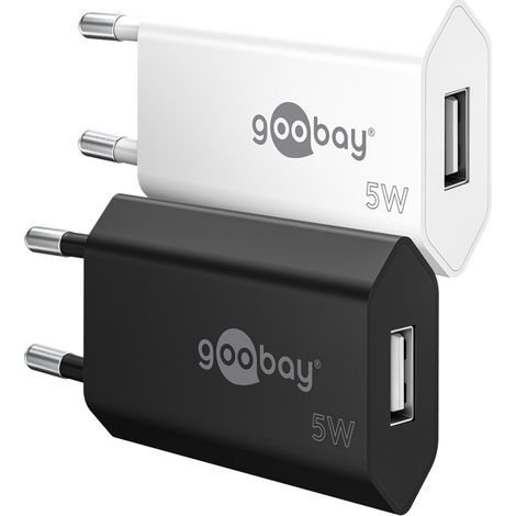 Caricatore USB-A (5 W) nero, 1x porta USB-A. colore nero (1/5)