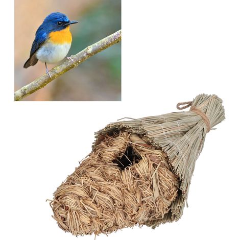 Nichoirs en paille artisanaux et créatifs, parfaits pour l'éveil des jeunes enfants, le jardinage, la décoration, les accessoires pour animaux de compagnie et comme maisons d'oiseaux d'extérieur. (1/5)