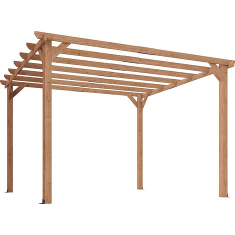 Pergola bois 3x3 m, poteaux 90 mm, 7 poutres, conception soignée (1/5)