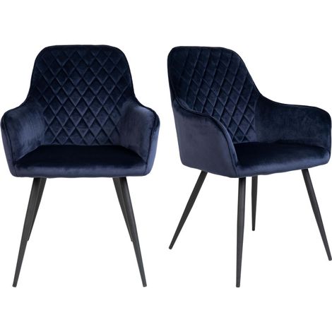 GRACE- Chaise en velours bleu (x2) (1/5)
