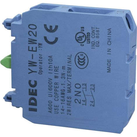 Idec YW-EW20 Élément de contact 2 NO (T) à rappel 240 V/AC 1 pc(s) D75663
