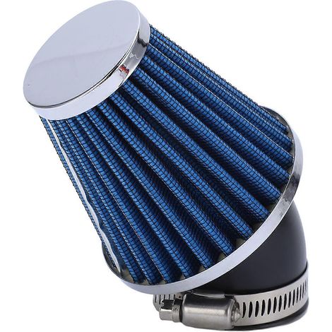 Filtre à air conique coudé à 45° pour moteur, diamètre intérieur de 48 mm, pour moto, quad, pit bike et mini-moto (bleu). (1/4)