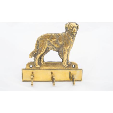Hovawart: un colgador de llaves con un perro, un soporte de latón para accesorios para perros, una elegante decoración para el pasillo de Art-Dog (1/4)