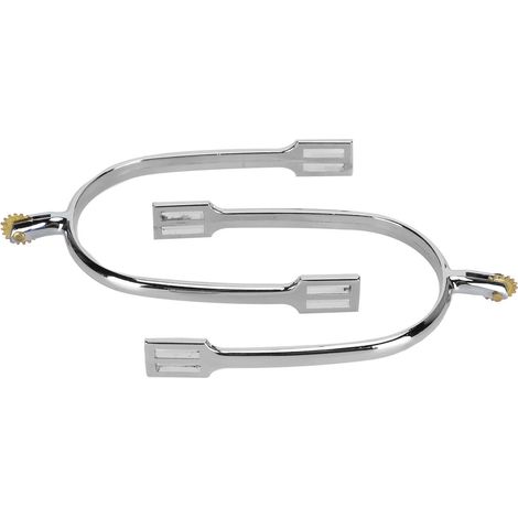 Éperons de cheval en alliage de zinc, accessoire d'équitation de style anglais avec molette en cuivre rotative (1/5)