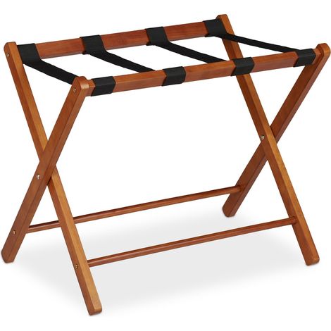 Maletero plegable práctico almacenamiento viaje 54,5 x 66 x 44 cm de madera natural 130010417 (1/5)