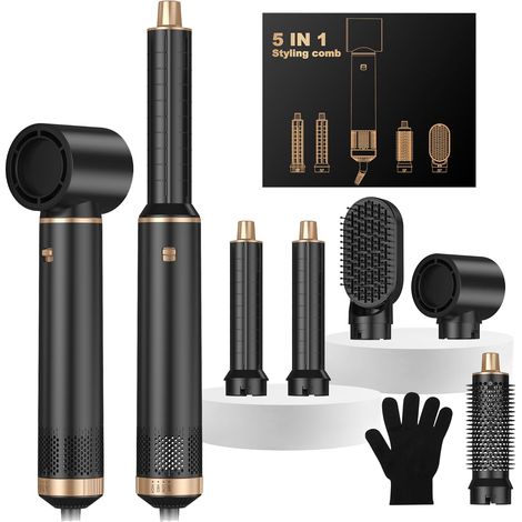 5-in-1 Airstyler Airbrush, 5-in-1 Haartrockner mit Lockenstab, Föhnbürste, Thermobürste, 5-in-1 Airstyler zum Trocknen, Locken und Glätten, Weihnachtsgeschenk für Frauen