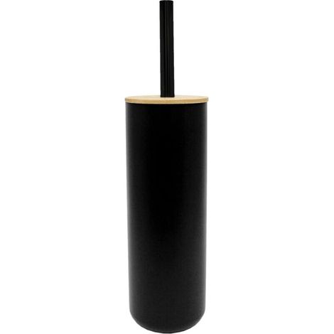 Escobilla de baño, bambú, poliestireno, negra, 9,1 x 37,2 cm, para baño (1/3)