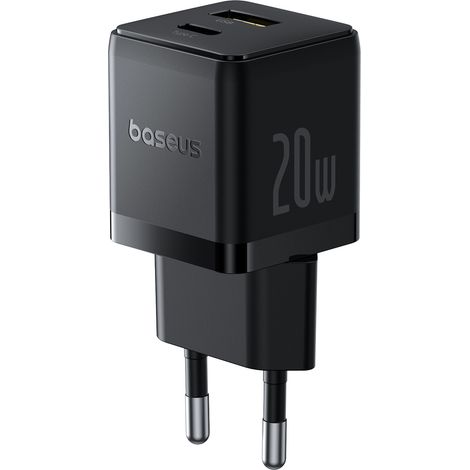 Caricabatterie da parete Palm da 20 W con connettori USB-C e USB-A - Nero (1/5)