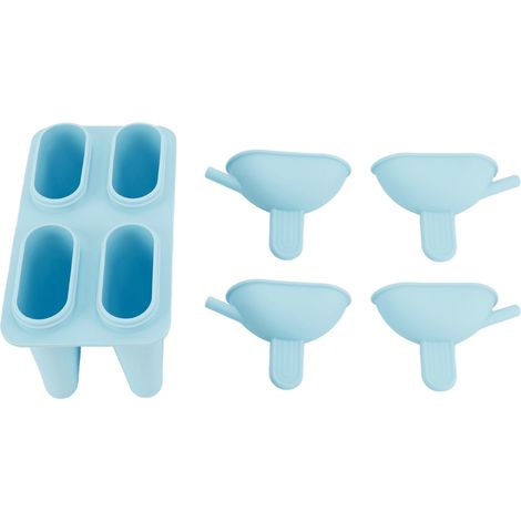 Praktische und tragbare Silikon-Eisform, DIY-Eismaschine mit 50 Stielen, für den Heimgebrauch, blau (1/5)