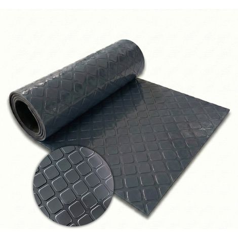 Revêtement sol PVC Quadra, Gris foncé, 110 x 250 cm