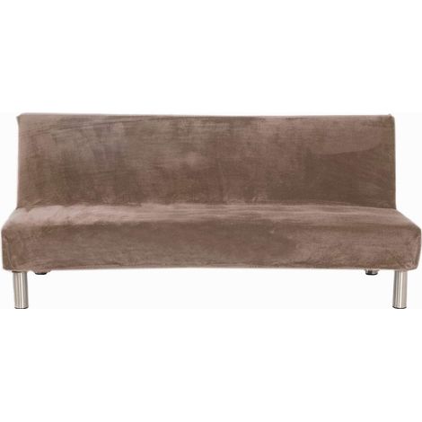 Canapé-Schonbezug aus Samt und Plüsch, 3-Sitzer, pour l'hiver, Dicker Stretchstoff, Sofabettbezug, einfarbig, rutschfest, elastisch, passe auf Klappsofa sans Armlehnen