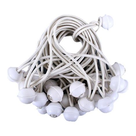 50 Stück Set Gummischlaufen Spanngummis zum Befestigen von Planen - Zeltgummis Expanderschlingen Bungees Spanner Planenspanner für Partyzelt Pavillon Zelt - weiß, lang