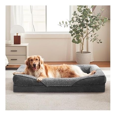 Panier Chien Grande Taille, 107x81cm  Lit Chien Panier Chien Dehoussable Lavable, Doublure Imperméable, Lit Chien Mémoire de Forme Antidérapant, Canapé Chien Doux (1/5)