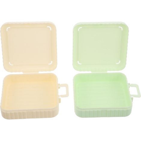 2-Piece Baby Powder Puff Set, Plastic Body Powder Storage Box, Square, Breathable, Large Capacity, Portable, for Home and Travel (1/5)