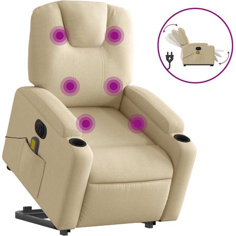 Maison Exclusive - Elektrischer Massagesessel mit Aufstehhilfe Cr