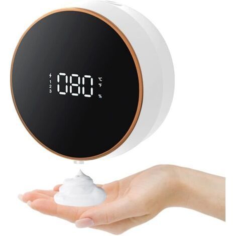 300ML with Sensor Wall-Mounted Touchless Soap Dispenser Hand Sanitizer Dispenser with Wall-Mounted LED Display Sensor (White)
