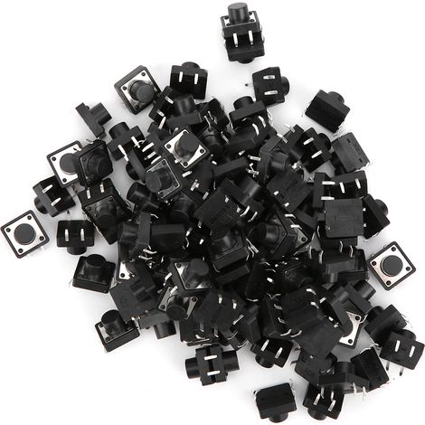 100 Taster, Industriequalität, Kunststoff, DIP-Gehäuse, 12 x 12 x 8 mm (1/5)