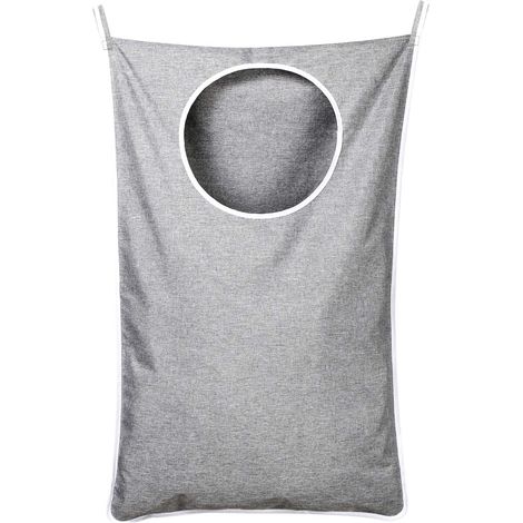 Hanging laundry basket, household storage bag, over-the-door hanging storage bag, dirty laundry hamper, wall-mounted storage bag (grey)